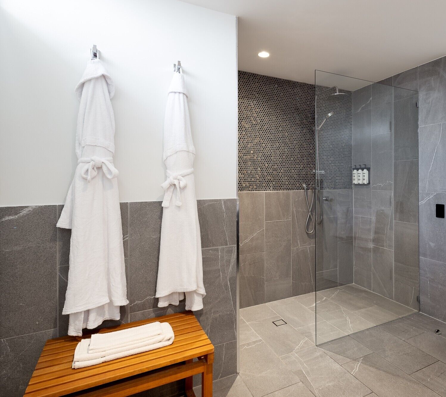 junior suite, 1 king bed | bathroom | shower, designer toiletries, hair dryer, towels