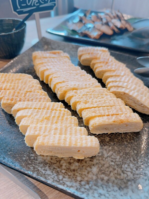 A tray of waffles on a table.