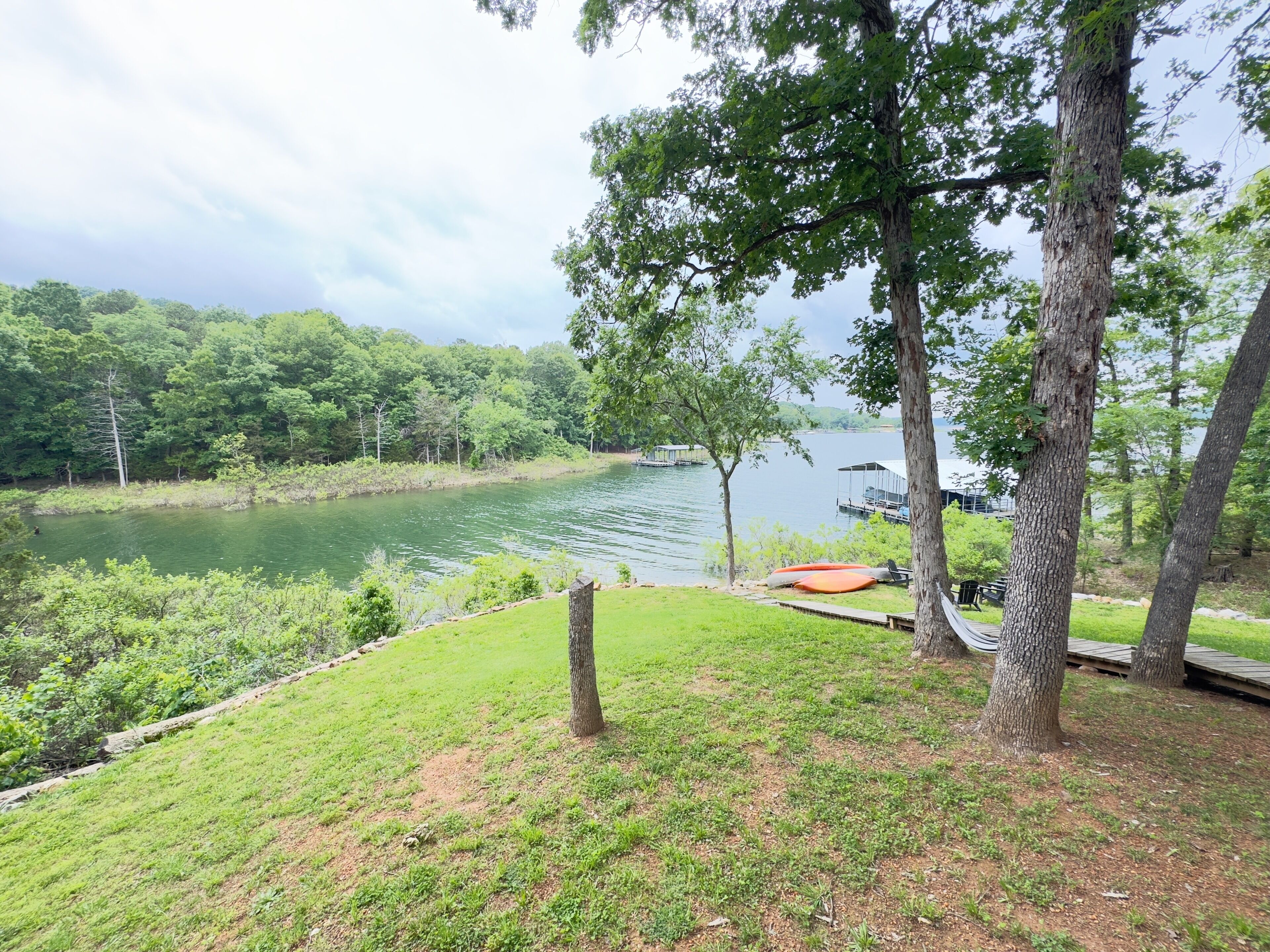 Lakefront family friendly Chalet with fire pit and use of kayaks and canoe.