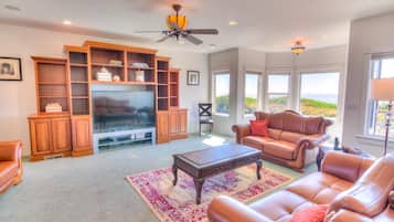 TV, DVD player, ping pong