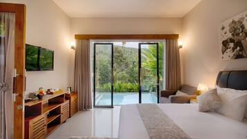 Luxury Room, 1 Bedroom, Private Pool, Valley View | 1 bedroom, hypo-allergenic bedding, minibar, desk
