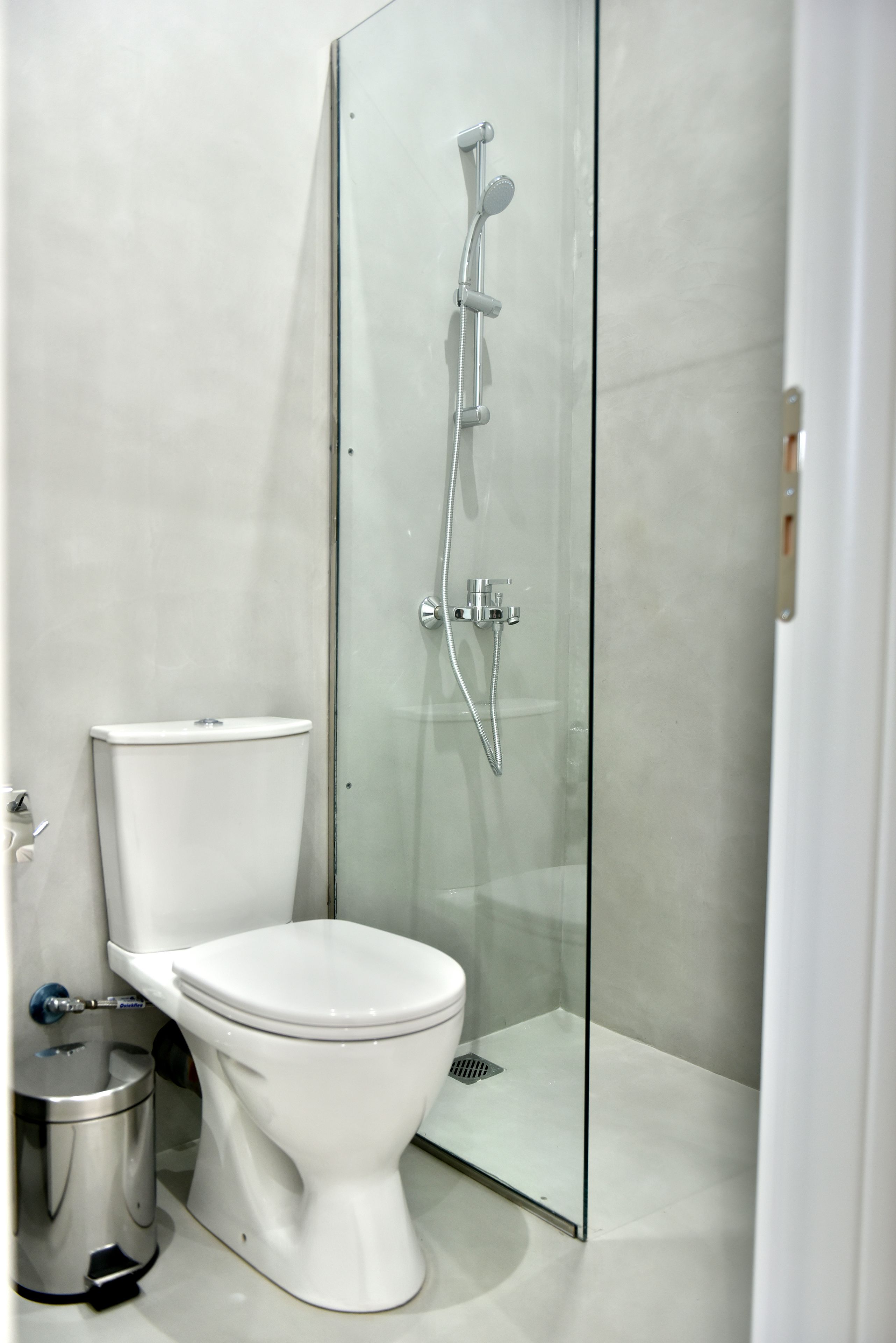 standard room (twin/triple no view) | bathroom | shower, free toiletries, hair dryer, towels
