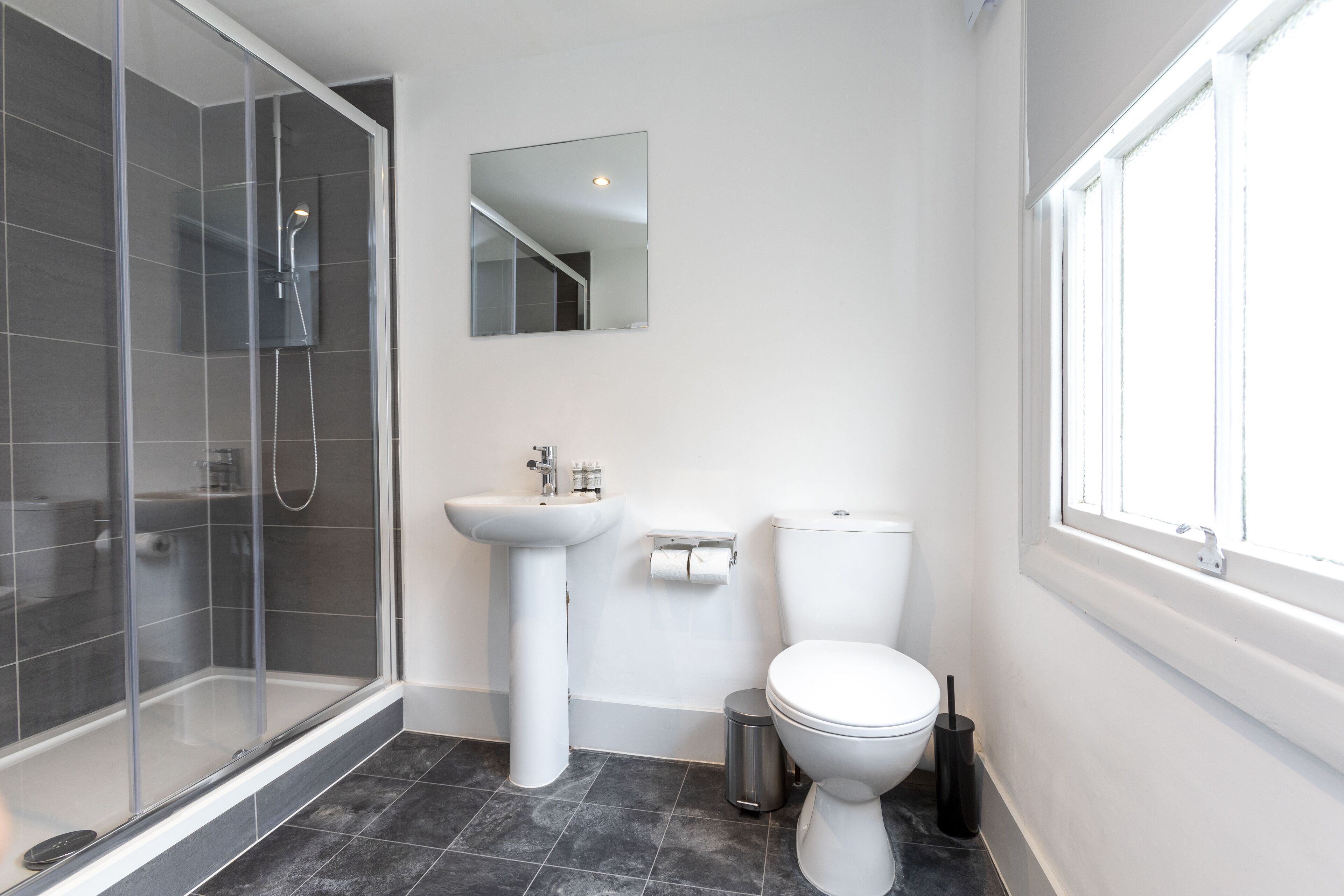 Family Quadruple Room, 2 Double Beds, Non Smoking | Bathroom | Shower, free toiletries, hair dryer, towels