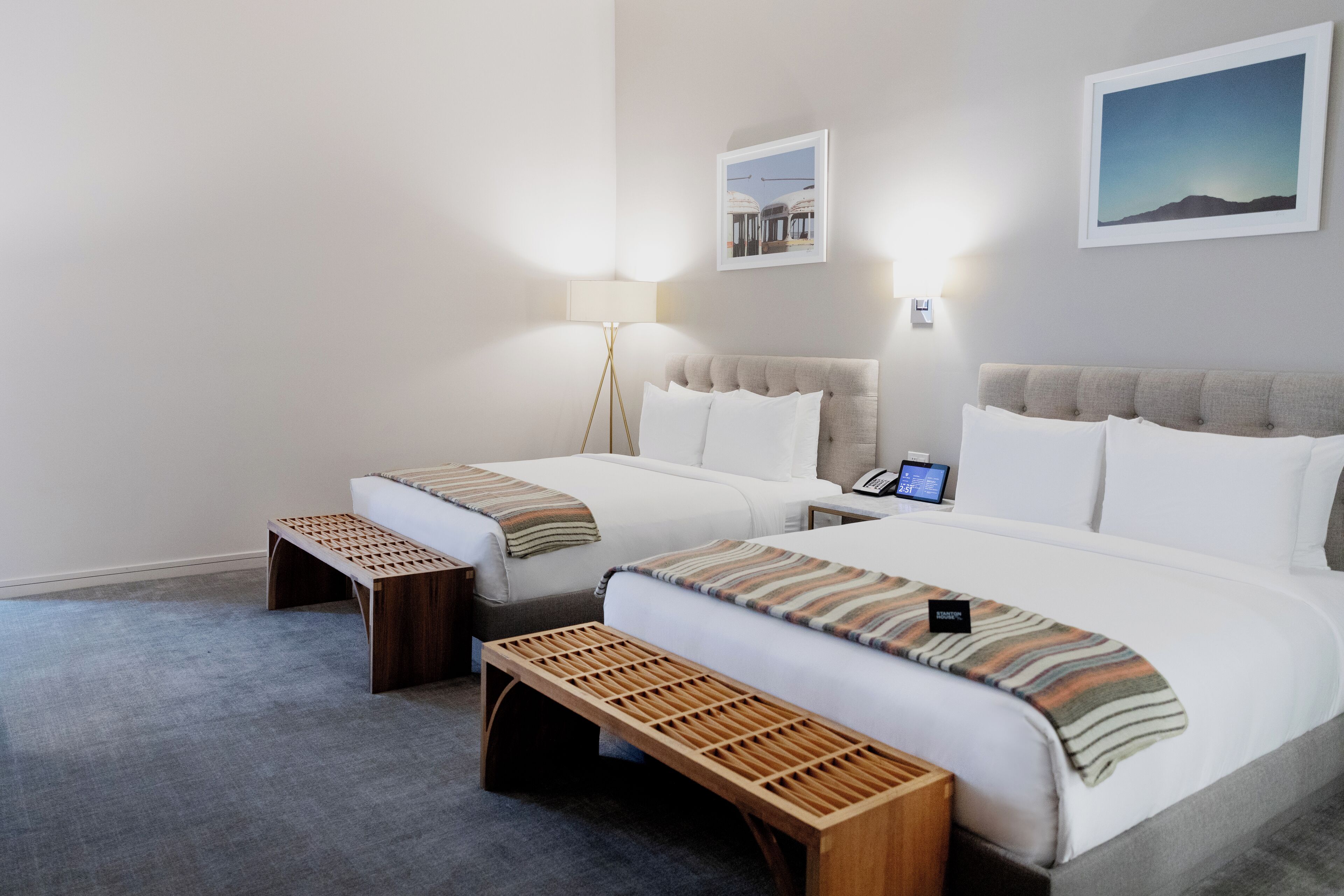 deluxe room, 2 queen beds | premium bedding, down duvets, memory-foam beds, minibar