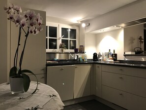 Deluxe Studio Suite, Garden View | Private kitchen