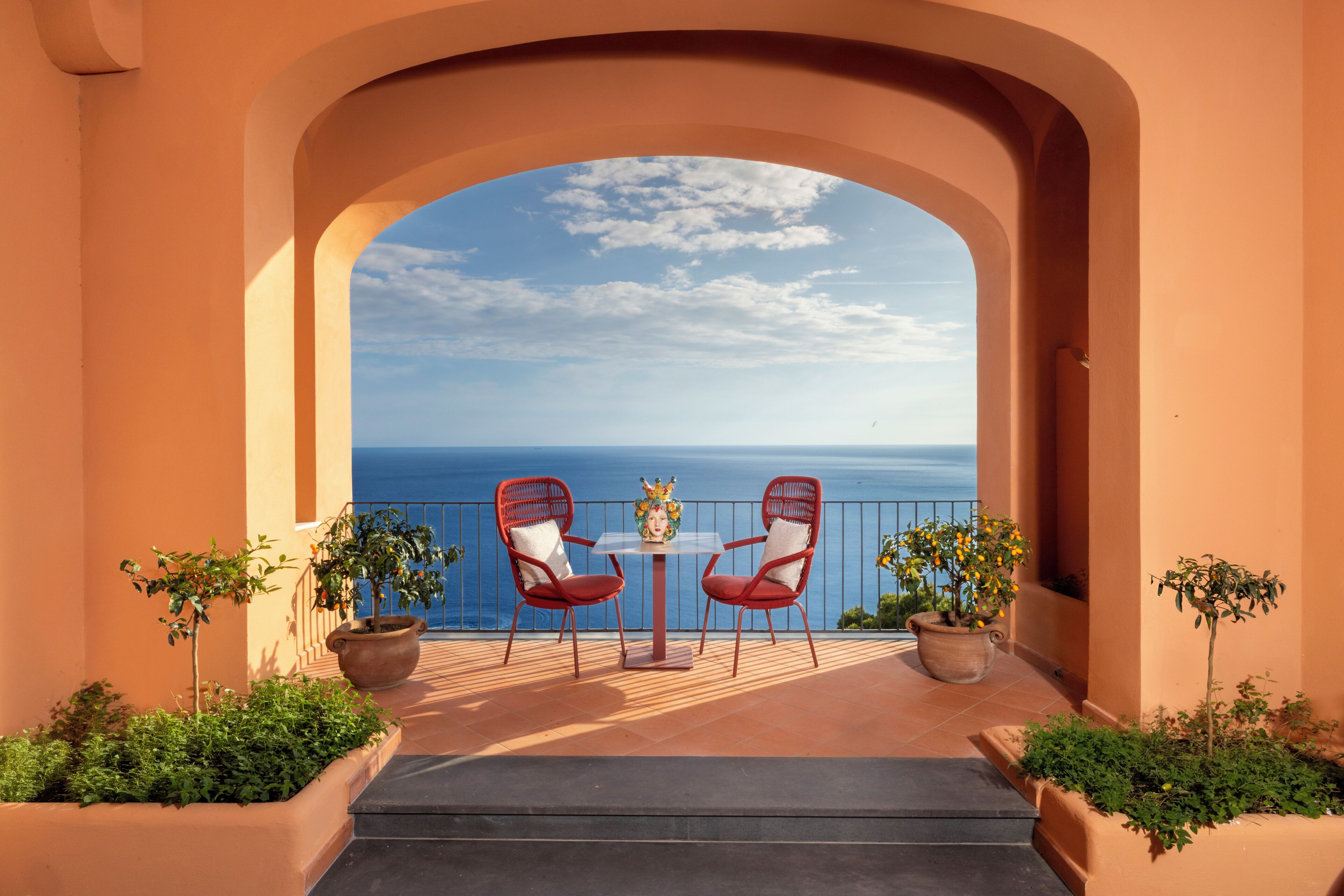 studio suite, sea facing (tragara) | terrace/patio
