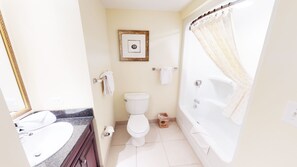 Shower, jetted bath, towels - Oceanfront Charm | Poolside Views | Summer Retreat | OB 1101 (Myrtle Beach)