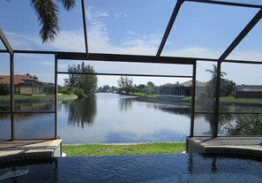 Indoor pool, outdoor pool, pool loungers