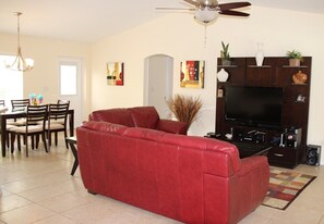 House, 3 Bedrooms, Private Pool | Living area | Flat-screen TV - Yvonne by 123cape VR (Cape Coral)
