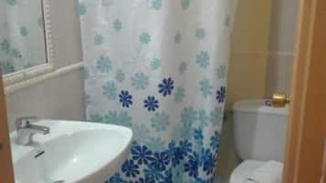 Regadera, amenidades de baño gratuitas, secadora de cabello, toallas