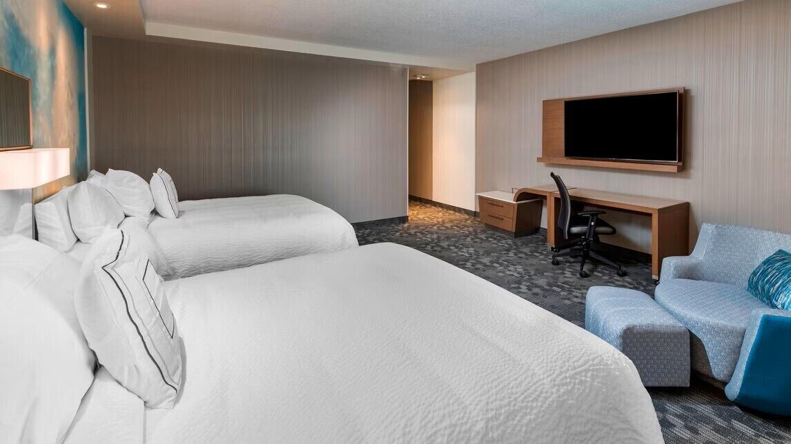 Chambre, 2 grands lits, non-fumeur, vue océan