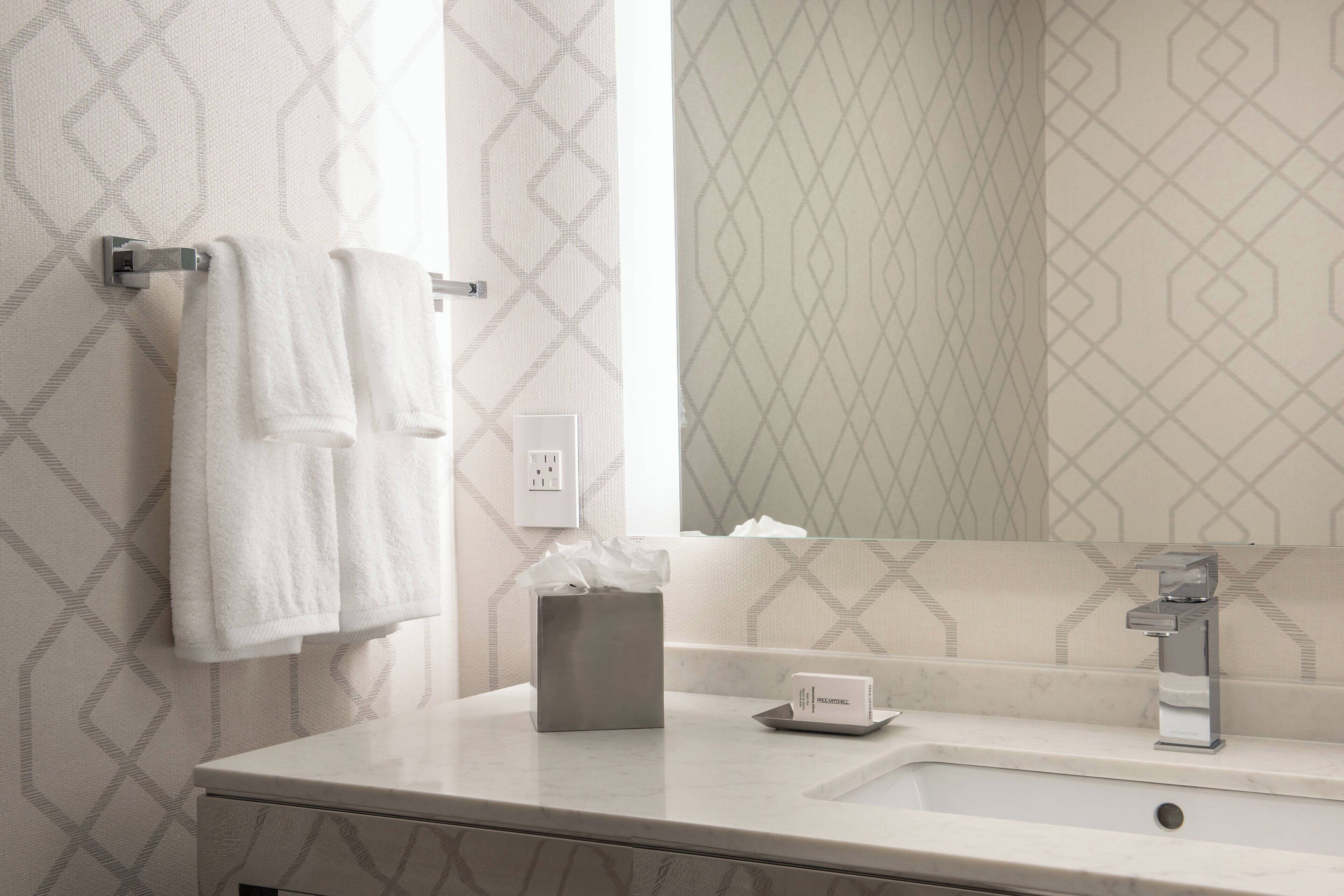 free toiletries, hair dryer, towels