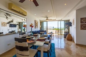 Luxury Penthouse, 2 Bedrooms, Terrace, Sea Facing | Living area | Flat-screen TV - Haab PH 401 (Playa del Carmen)