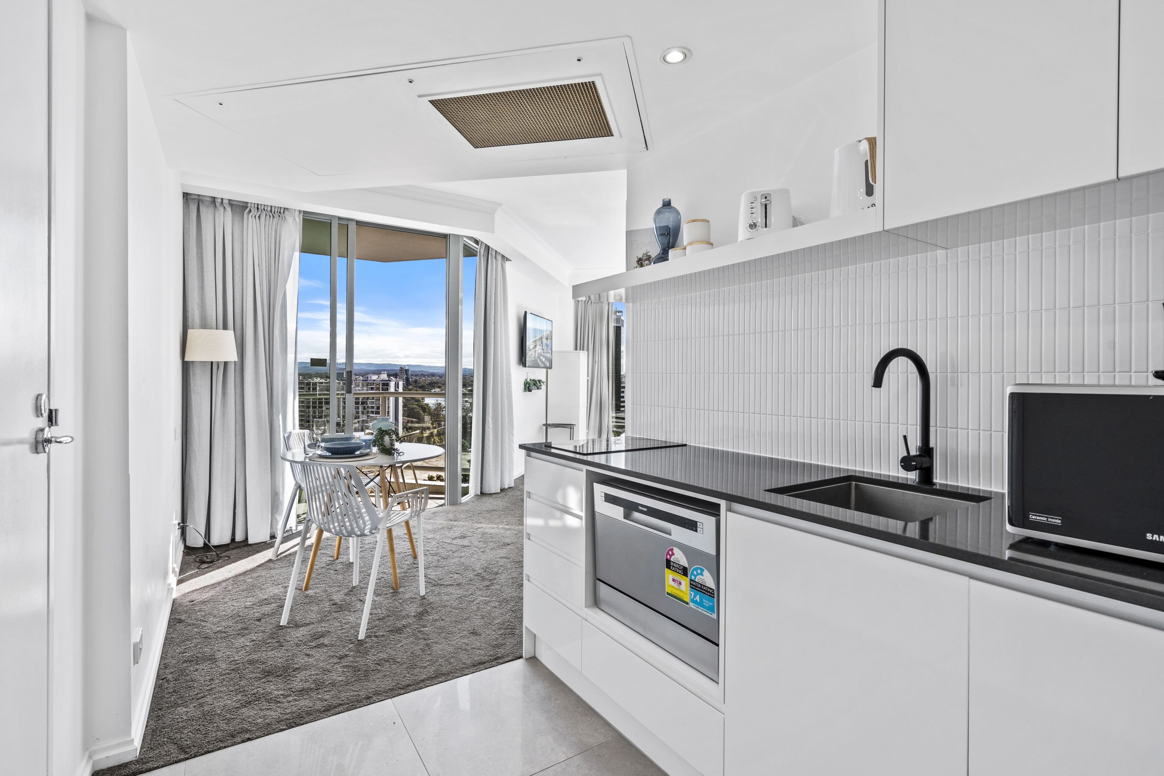 Mini-fridge, electric kettle