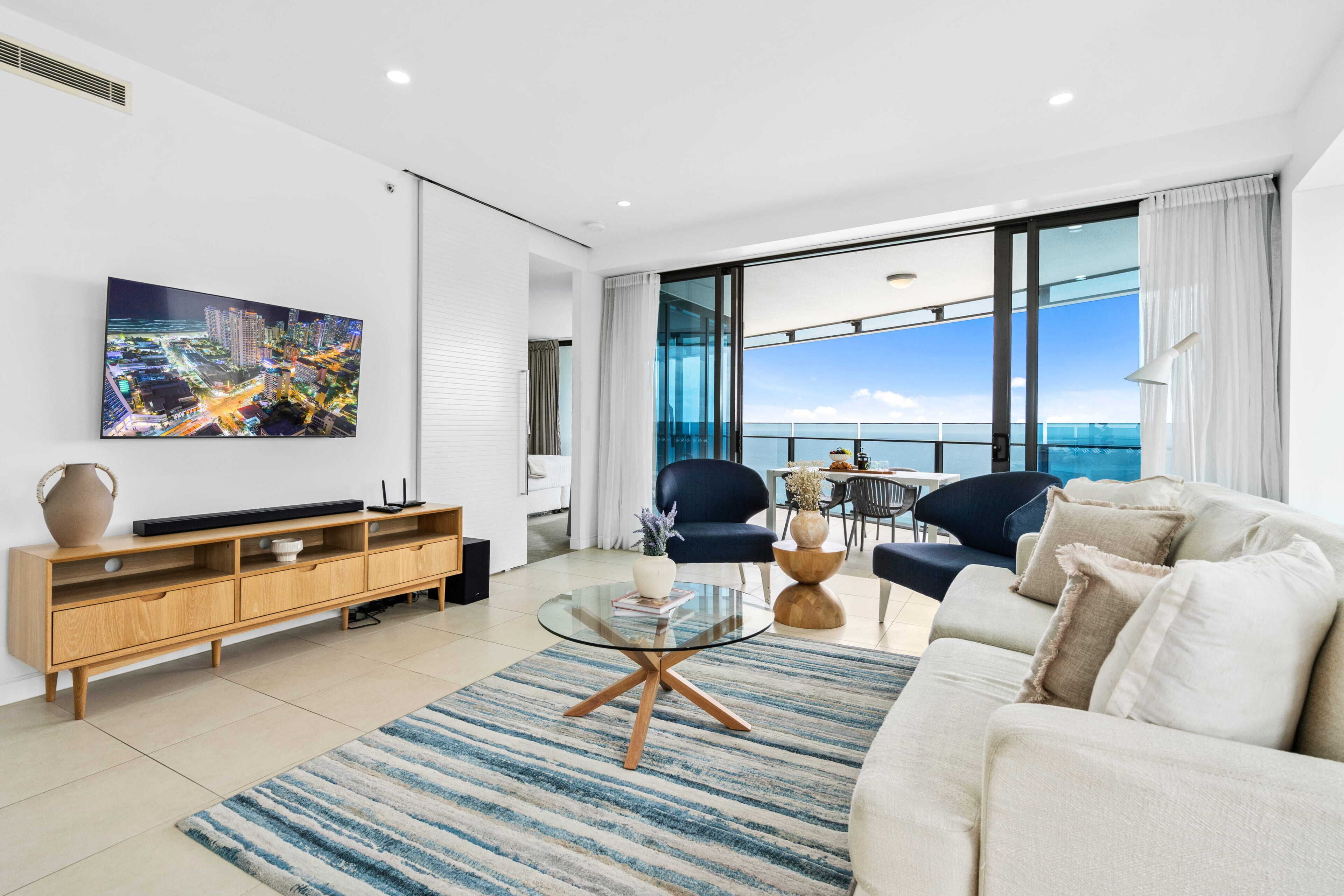 Premium Apartment, 3 Bedrooms, Ocean View | Living area