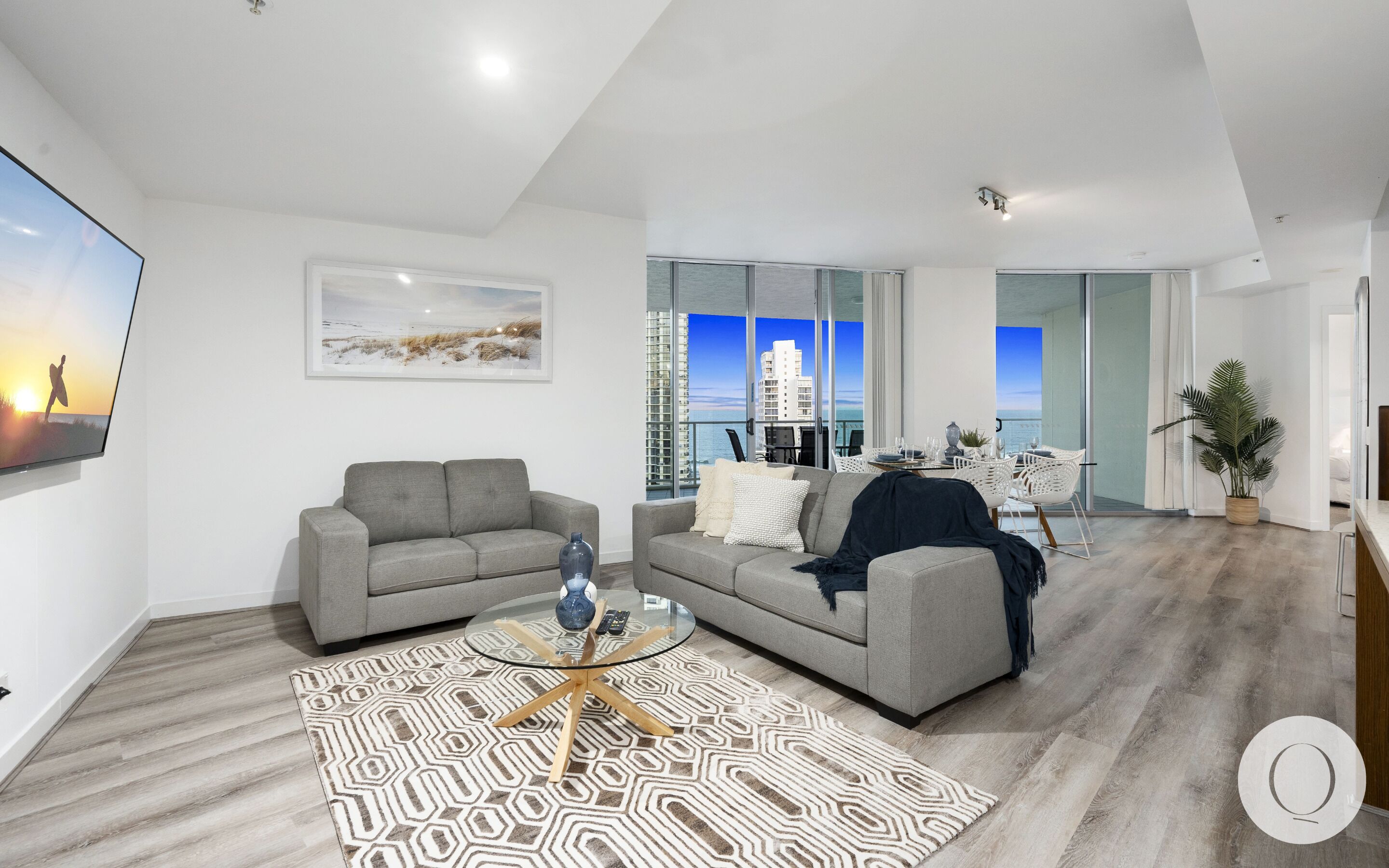 Executive Penthouse, 3 Bedrooms, Ocean View | Living area | LCD TV