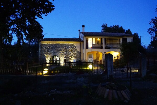 Front of property – evening/night - Molino Della Volta (Grosseto)