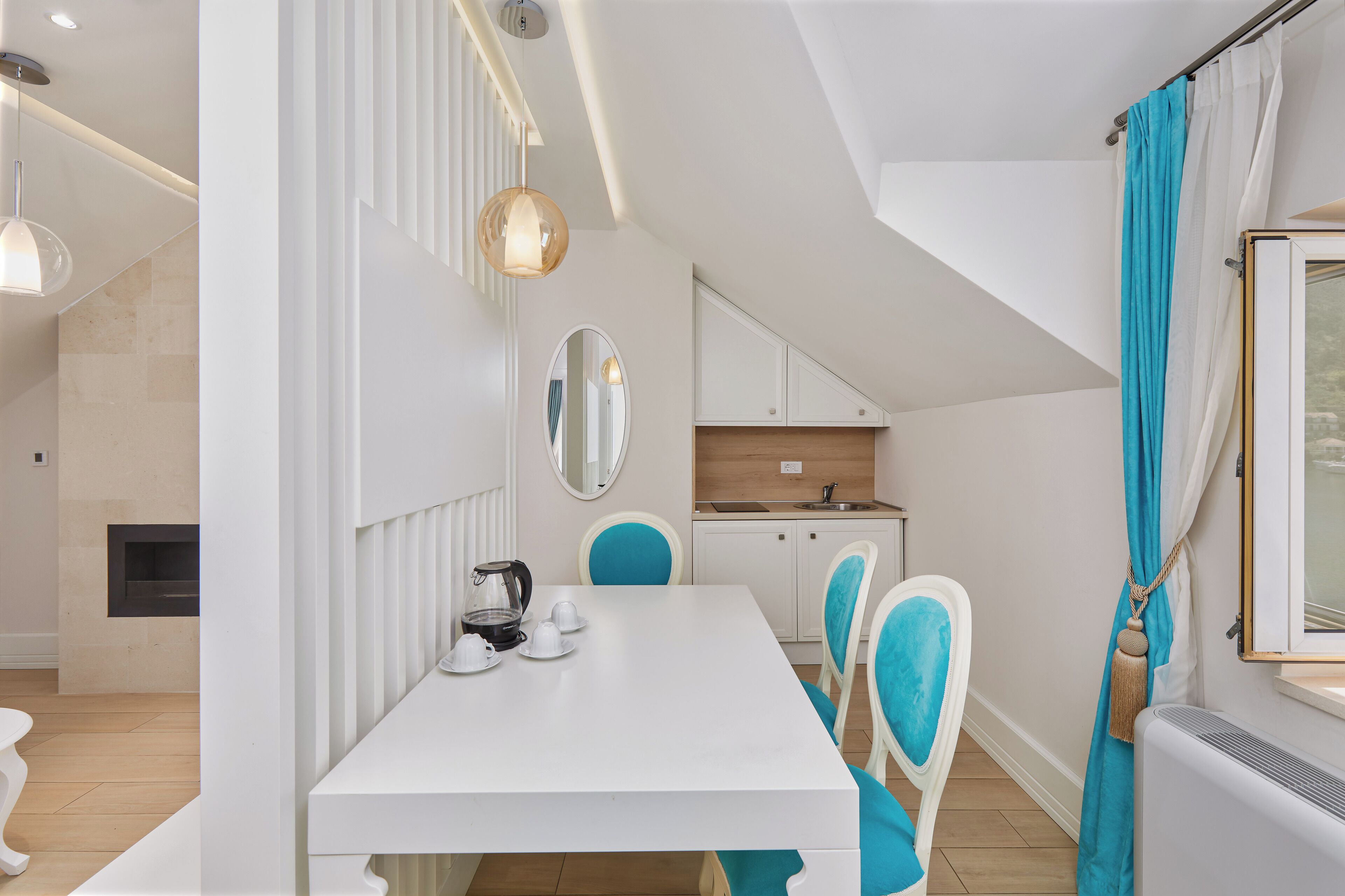 family apartment | living area | flat-screen tv, heated floors