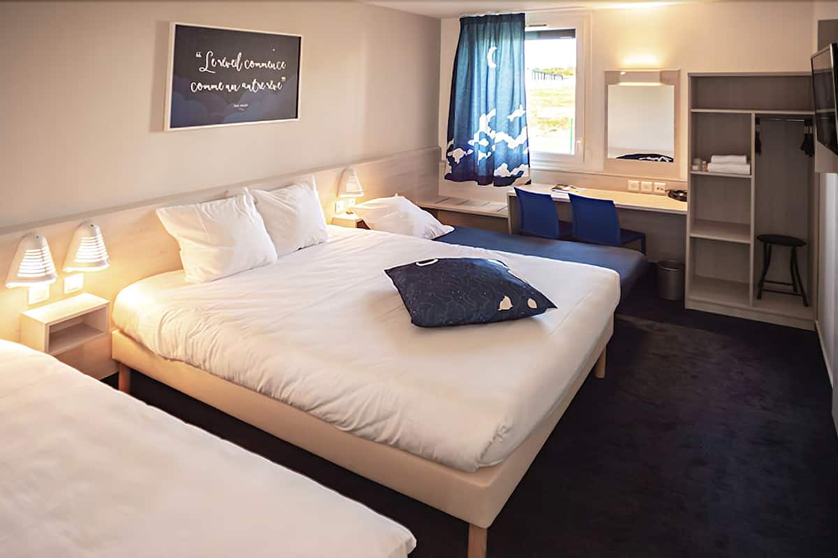 quadruple room | premium bedding, select comfort beds, in-room safe, desk