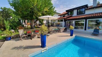 Outdoor pool, open 9:30 AM to 8:30 PM, sun loungers