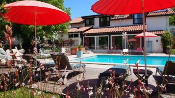Outdoor pool, open 9:30 AM to 8:30 PM, sun loungers