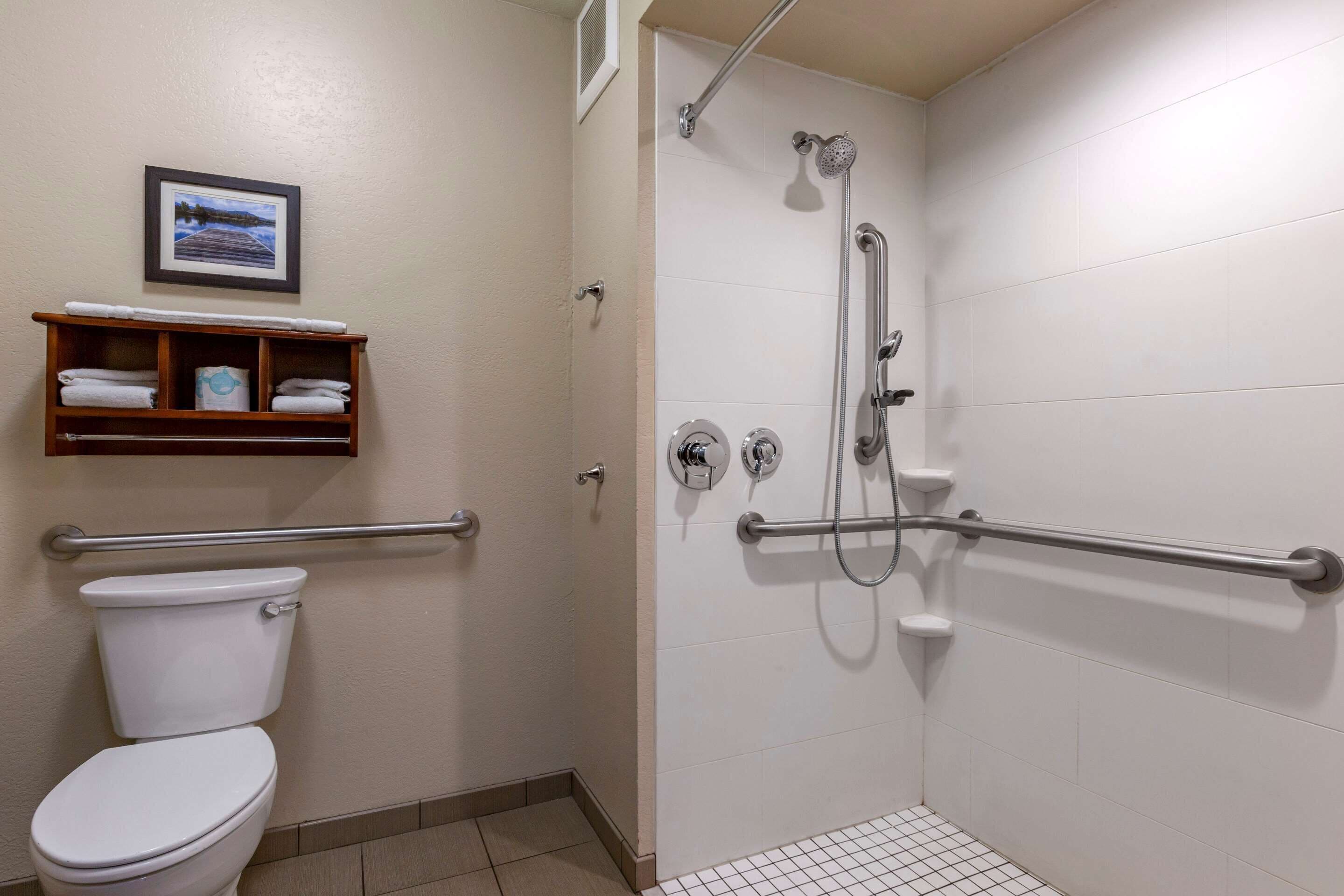 room, 2 queen beds, accessible, non smoking | bathroom | hair dryer, towels