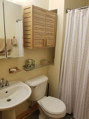 Shower, towels - Harbor Haven: A Summer Getaway Just Steps from Lake Michigan (Union Pier)