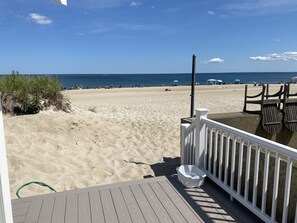 On the beach, sun loungers, beach towels - Beachfront Oasis, Seabrook, NH - One step to the beach! (Seabrook)