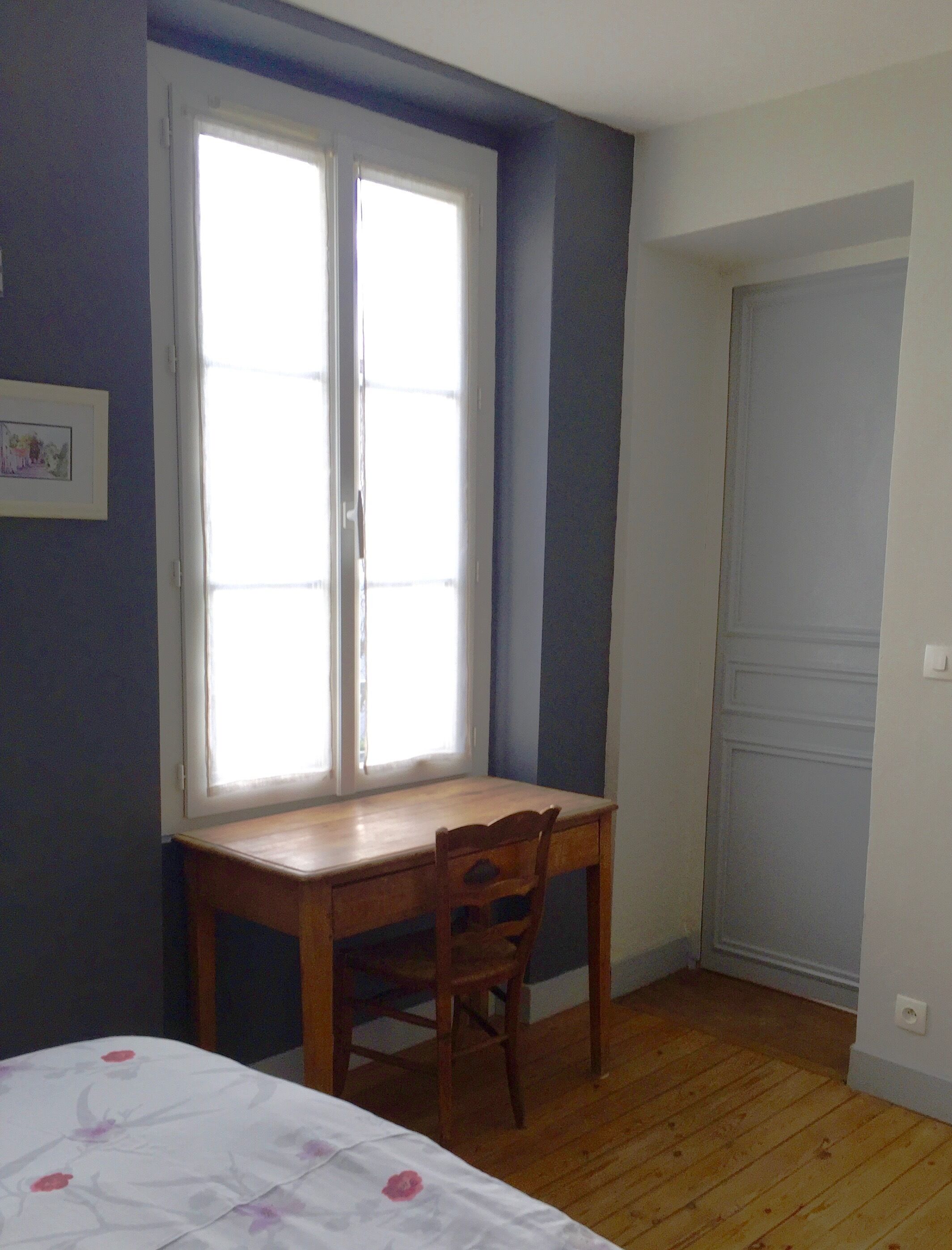 1 bedroom, desk, iron/ironing board, travel cot