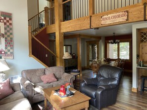 TV, fireplace, DVD player, video library