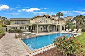 Outdoor pool, a heated pool - Myrtle Beach Home on the Ocean! Sun Deck! Pool! Spa! Two Master BRs! Pool Table! (Myrtle Beach)