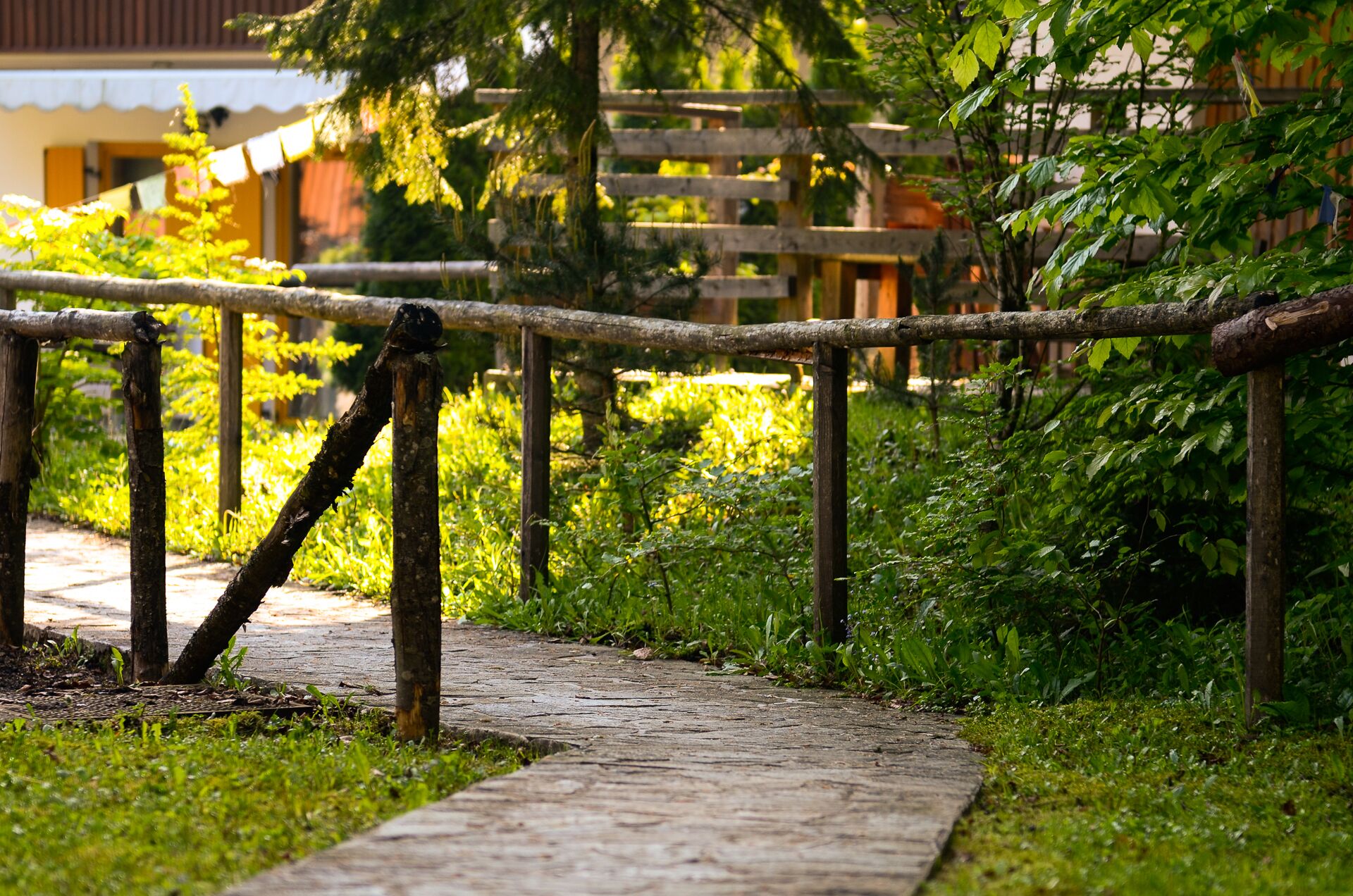 Walkway leading to house