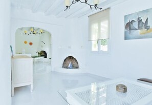 House, 2 Bedrooms | Living area | Flat-screen TV - Cozy 2-bedroom House in Tinos (Tinos)