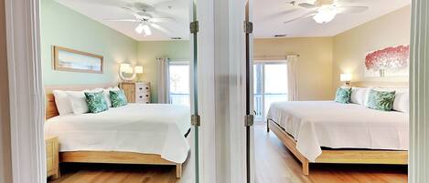 2 bedrooms, iron/ironing board, internet, bed sheets