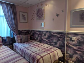 Desk, free WiFi, bed sheets