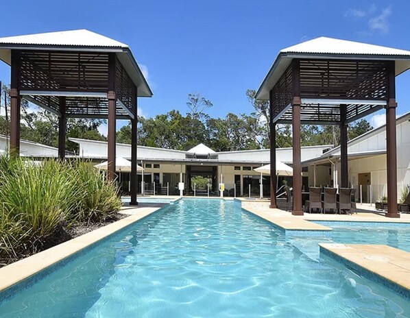 Outdoor pool, a heated pool