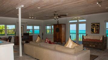 Televisión, reproductor de DVD, libros y videoteca