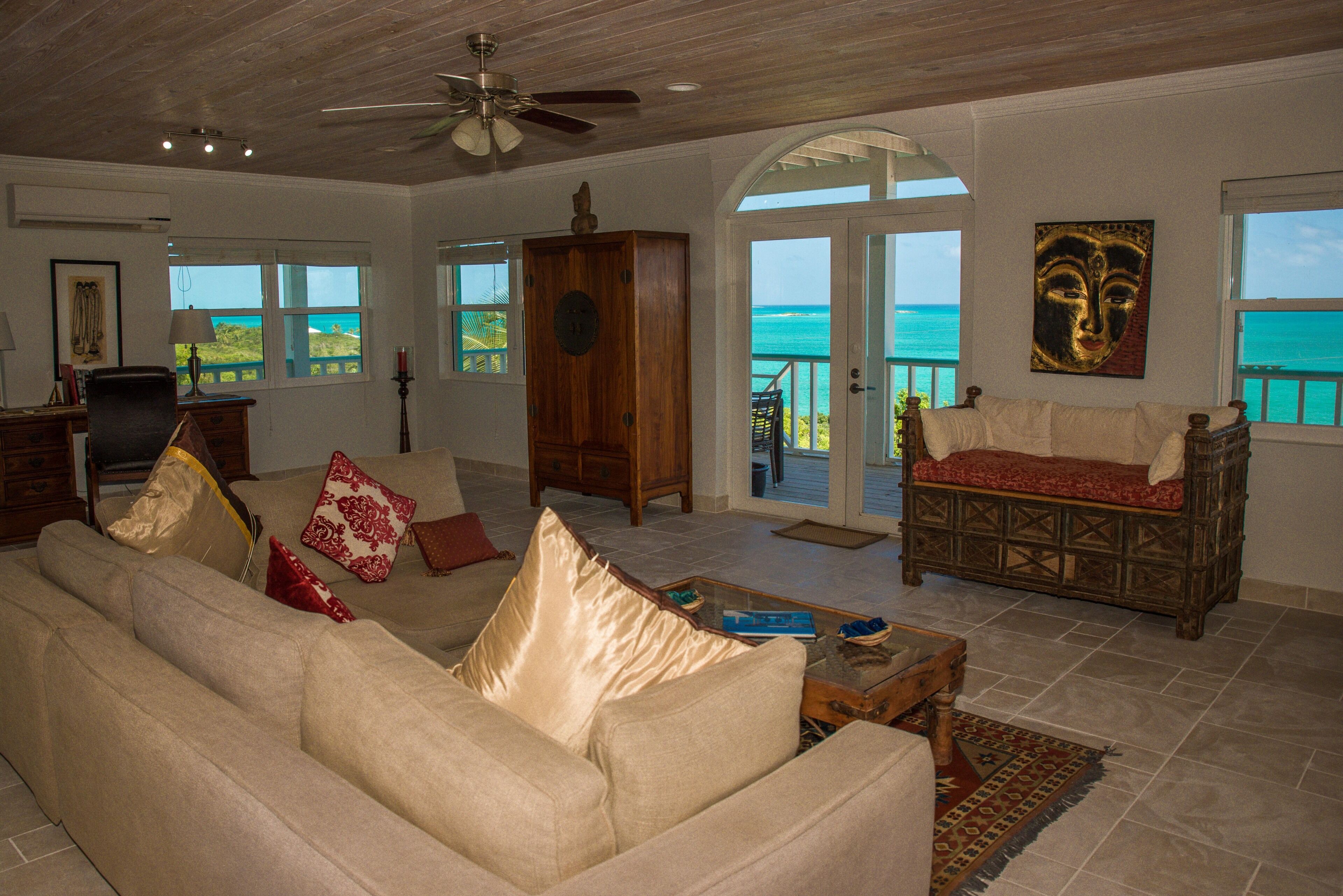 TV, DVD player, books, video library