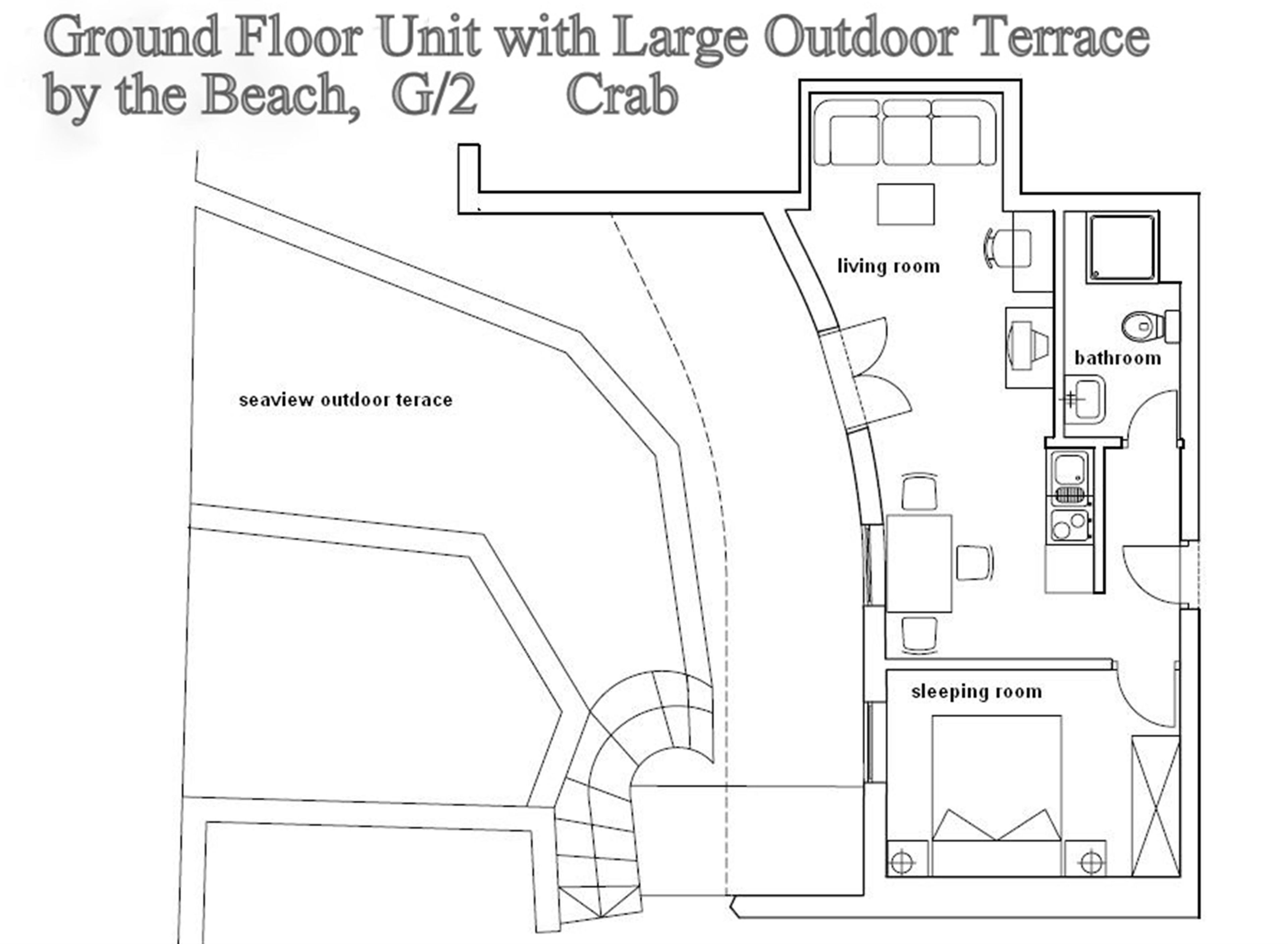 crab. apartment with terrace, beachfront | floor plan