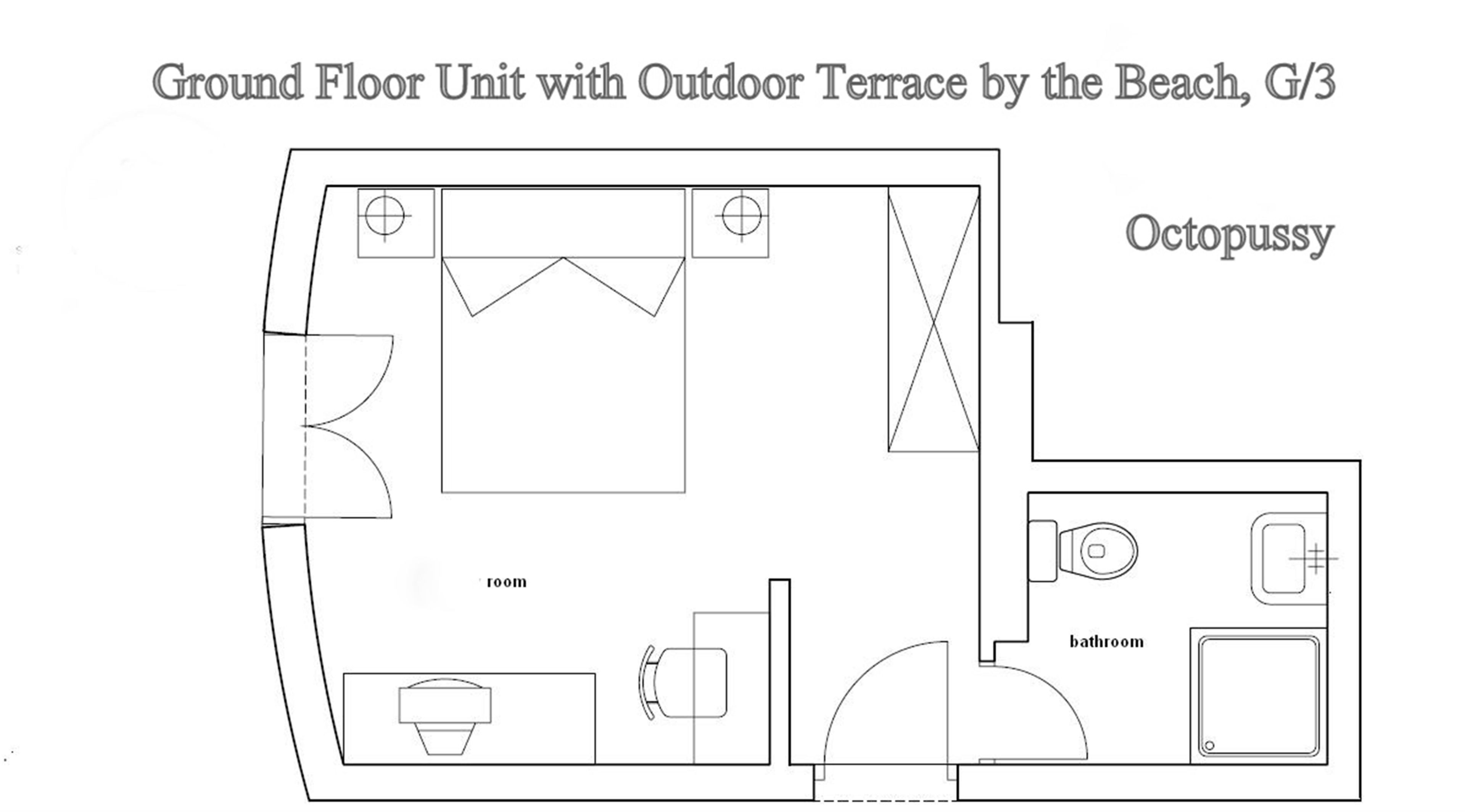 octopus. double room with sea view terrace | floor plan