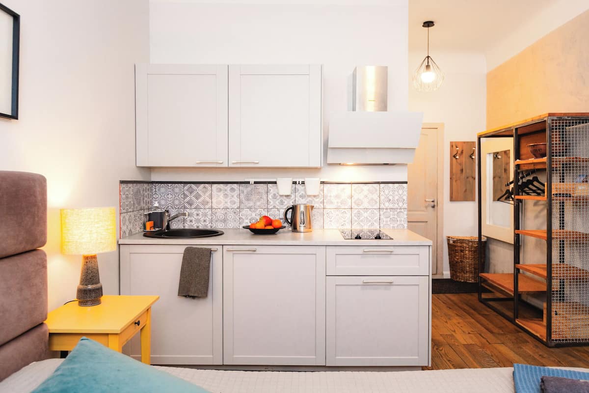 Studio 12.4 | Eigene Küche | Kühlschrank, Herdplatte