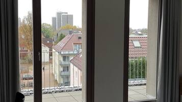 1 bedroom, desk, laptop workspace, iron/ironing board