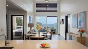 42-inch flat-screen TV with cable channels, TV