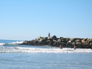 A rocky shoreline with waves crashing against it. - 180°OceanViews, Private BeachHouse on Strand! LGDeck,F-pit,BBQ, AC, ... Sleeps8. (Oceanside)