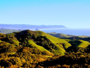 Rolling hills with a distant view of a coastline and a mountain range. - Minutes from Morro Bay, Beaches, Montana De Oro, Wineries, Golf, Hiking (Los Osos)