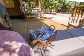 Family Tent, 2 Bedrooms, Private Bathroom, Park View | Terrace/patio