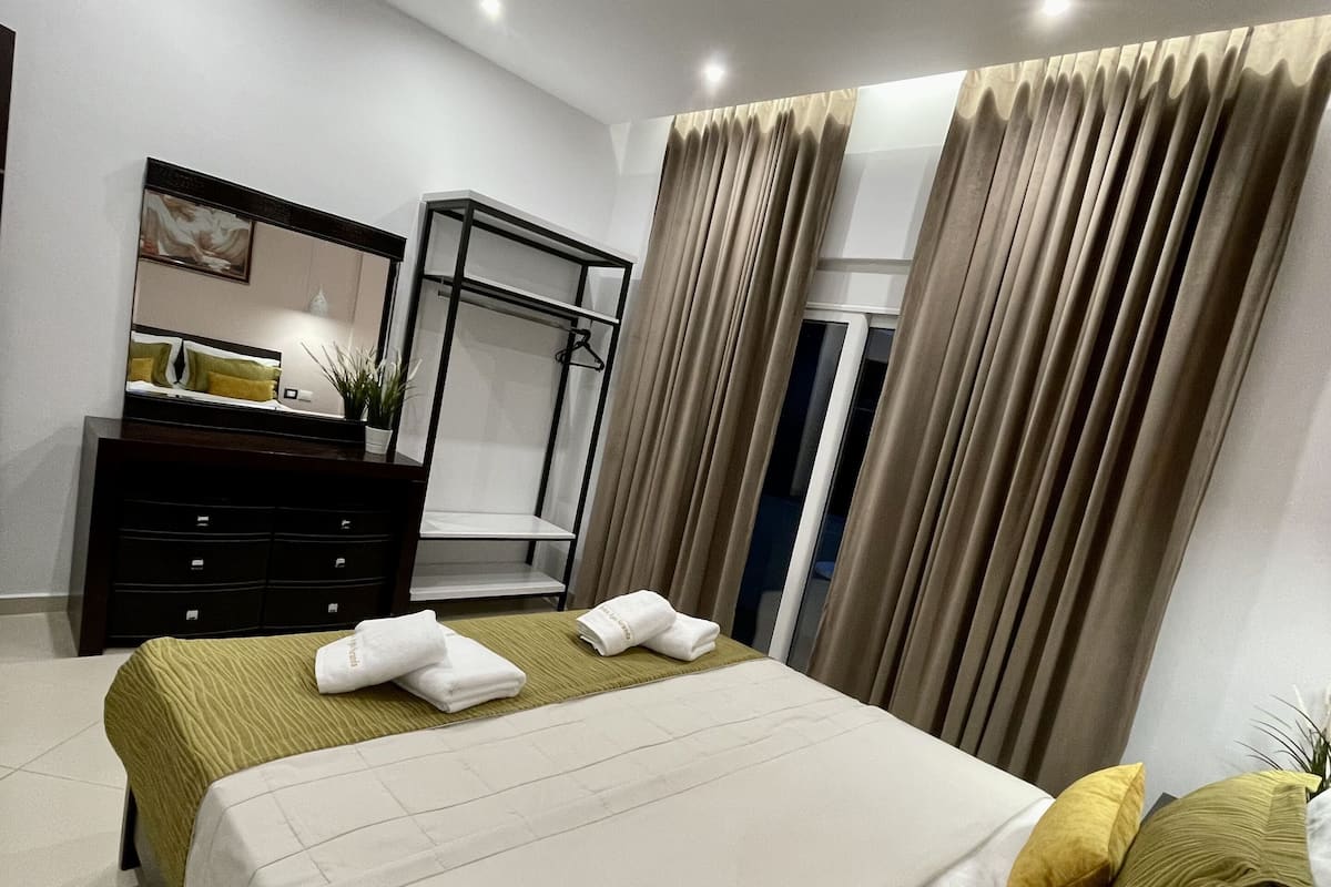 1 bedroom, individually decorated, blackout drapes, soundproofing