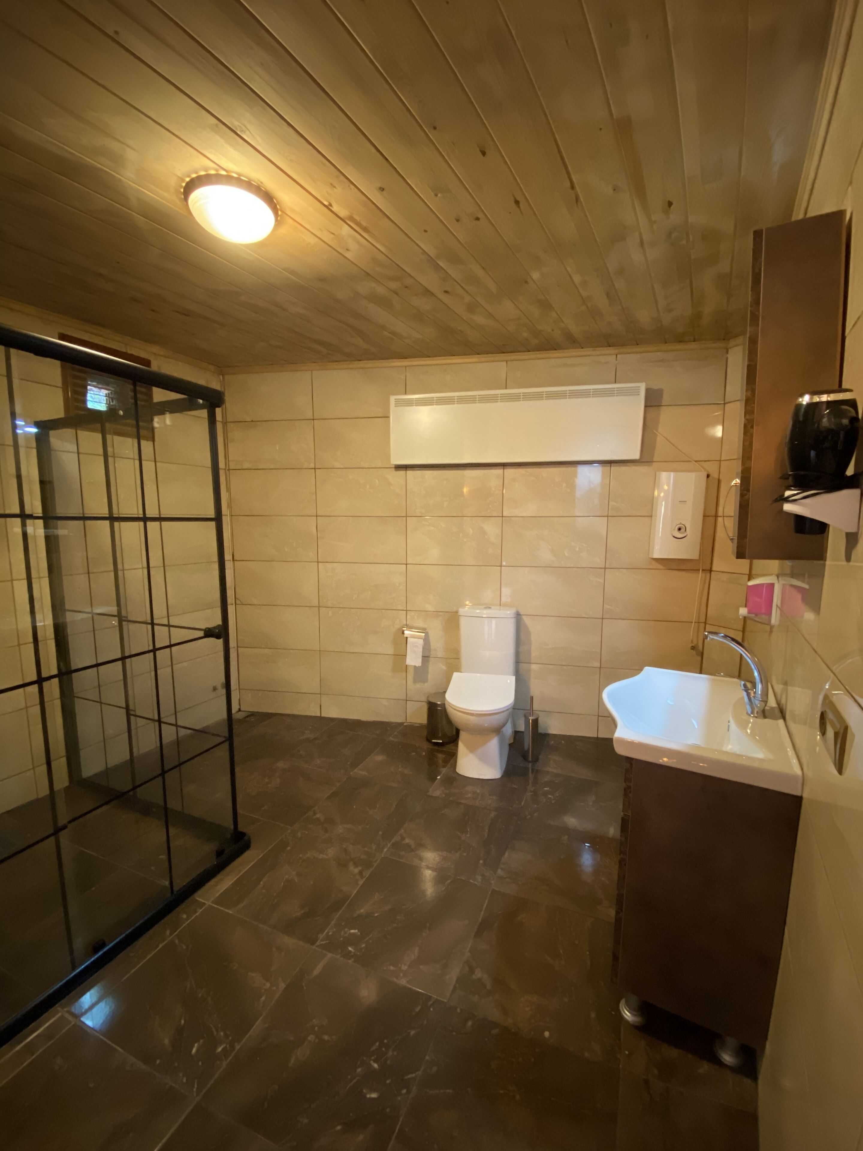 combined shower/bathtub, jetted bath, free toiletries, hair dryer