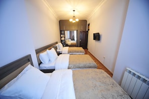 Comfort Triple Room, 1 Bedroom, Private Bathroom, Garden View | 1 bedroom, premium bedding, soundproofing, iron/ironing board - Guest House Batumi Globus (Batumi)