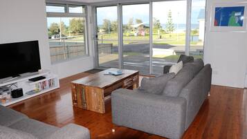 Smart TV, DVD player, books, music library